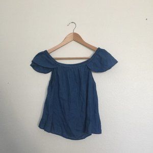 ***SALE***  Madewell Blue Off the Shoulder Blouse